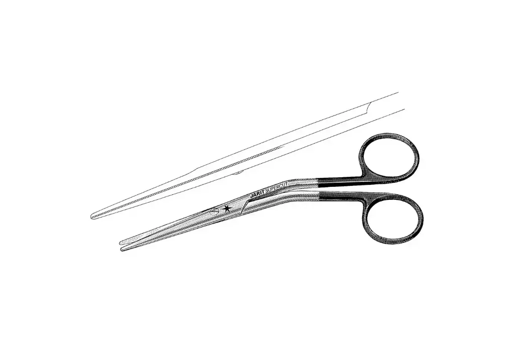 COTTLE DORSAL SCISSORS, 6, SUPERCUT, ANG ON FLAT