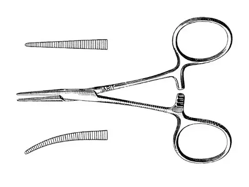 HARTMAN MOSQUITO FORCEPS 4, CURVED, MATTE FINISH
