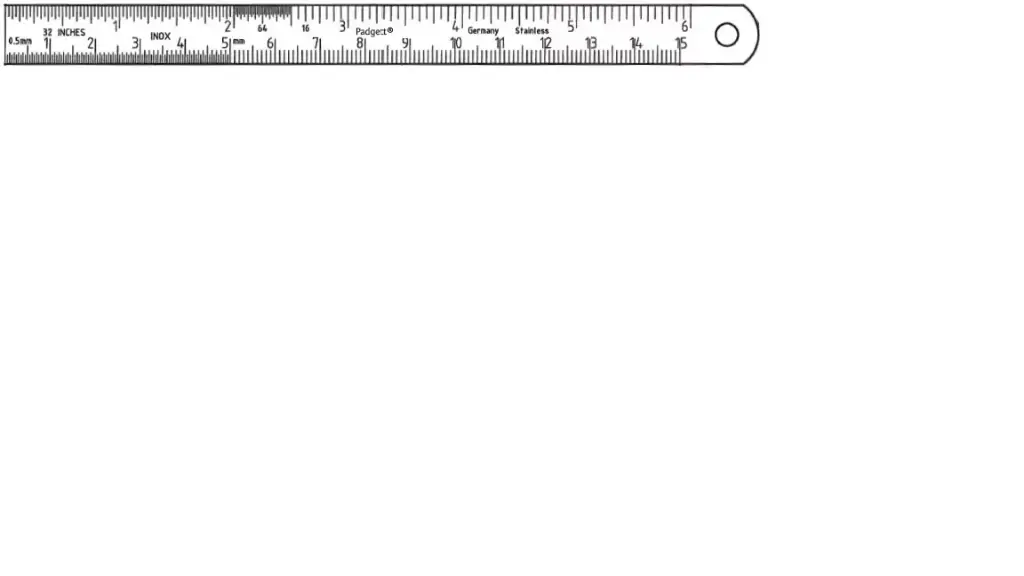 RULER 6, GRADUATED IN MM AND INCHES