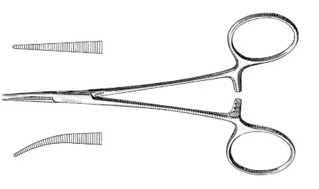 [105-096 (INT)] MOSQUITO FORCEPS 4-3/4, PETIT-POINT CURVED