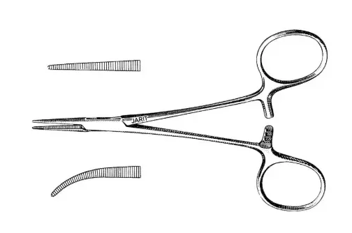 [107-100 (INT)] HALSTED MOSQUITO FORCEPS 5, STRAIGHT, MATTE FINISH