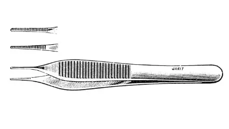 [129-234 (INT)] ADSON FORCEPS 4-3/4, 1X2 TEETH, MIRROR FINISH