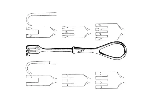 [190-177 (INT)] VOLKMAN RETRACTOR, 4-5/8, 4 PRONGS, BLUNT