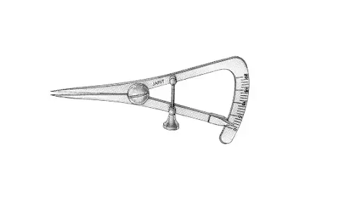 [360-250 (INT)] CASTROVIEJO CALIPER, 3-1/4, 0 TO 20MM, STRAIGHT