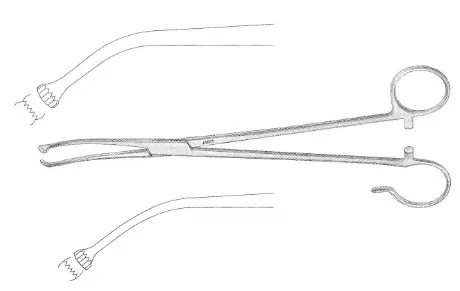 [450-210 (INT)] WHITE TONSIL FORCEPS 7-1/4 CURVED